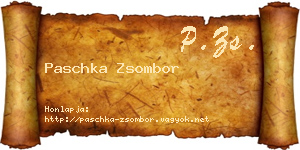 Paschka Zsombor névjegykártya